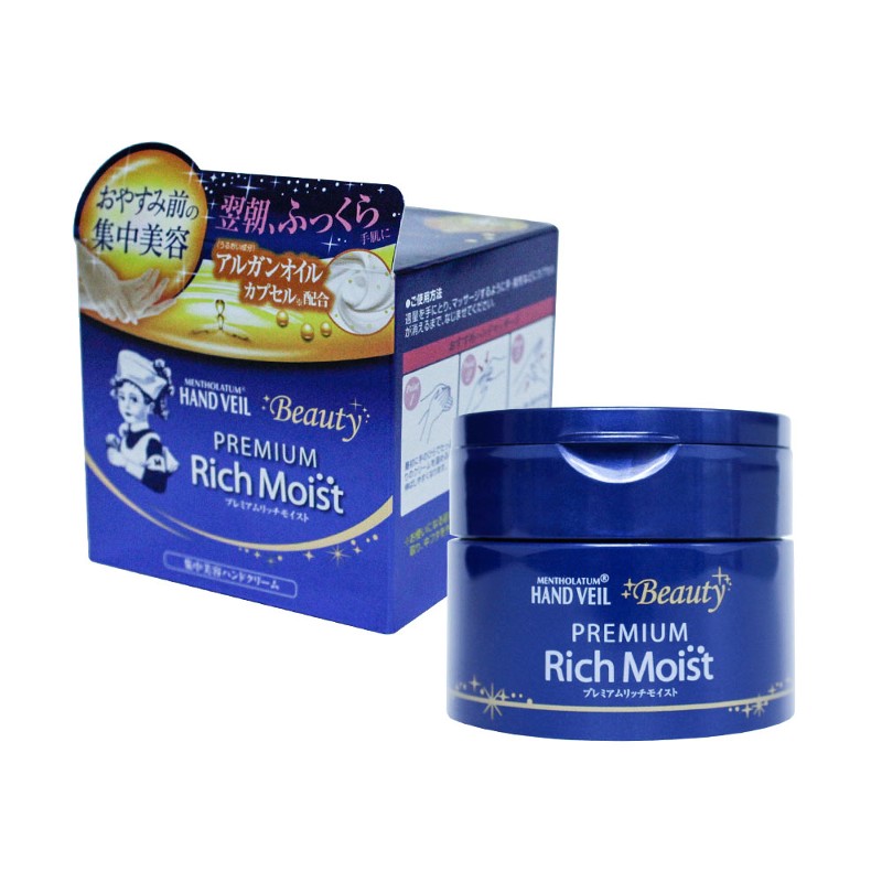 Rohto Mentholatum Hand Veil Premium Rich Moist thích hợp dùng vào buổi tối.